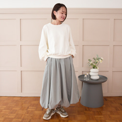 大人のスウェット ビックシルエット 柔らか ドルマンスリーブトレーナー　ホワイト　0748WH 6枚目の画像