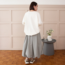大人のスウェット ビックシルエット 柔らか ドルマンスリーブトレーナー　ホワイト　0748WH 8枚目の画像