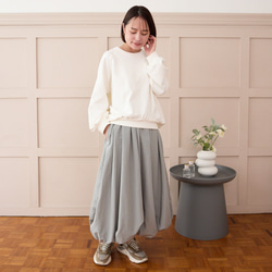 大人のスウェット ビックシルエット 柔らか ドルマンスリーブトレーナー　ホワイト　0748WH 7枚目の画像