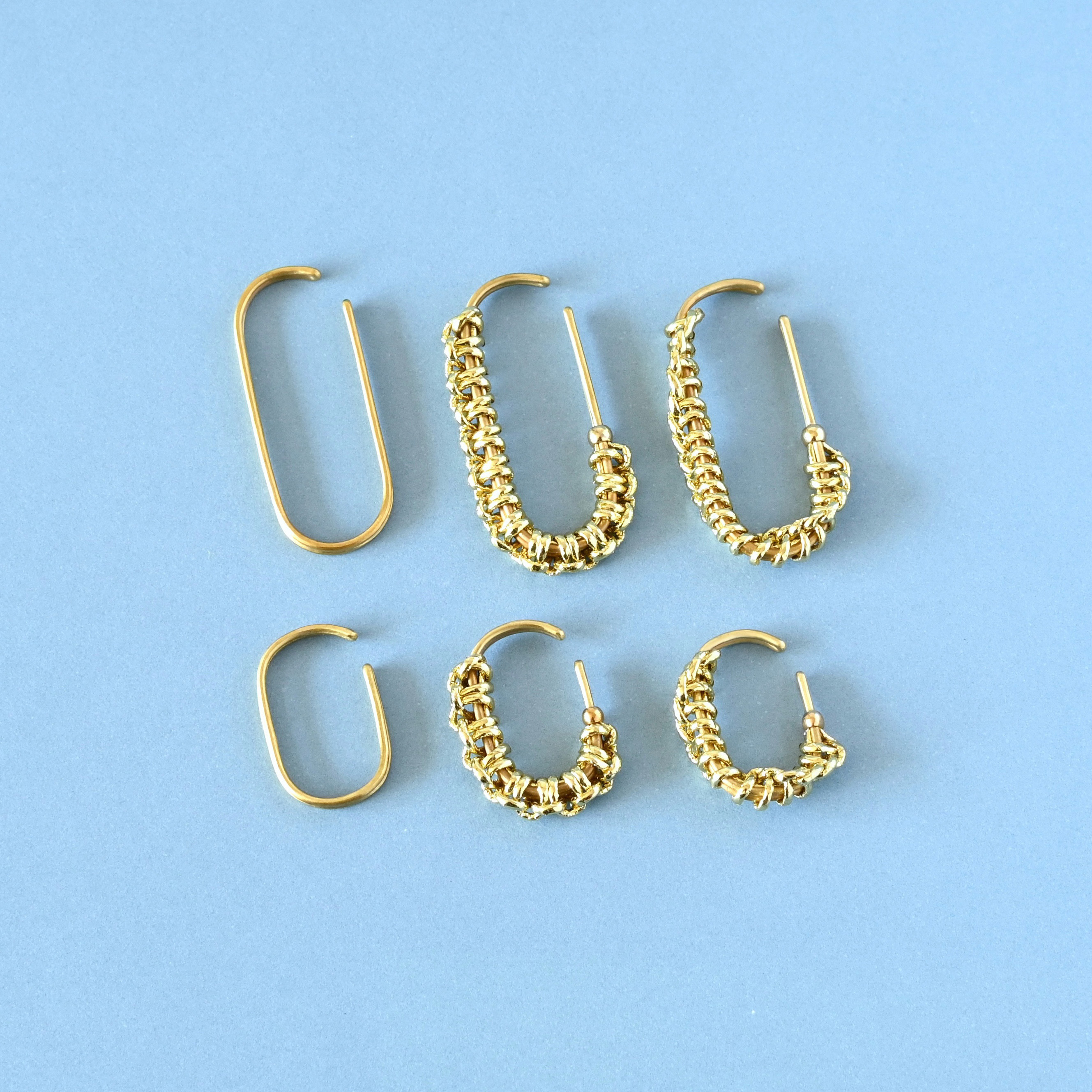 Oval ear cuff（brass）　水引アクセサリー　真鍮　イヤーカフ　イヤカフ