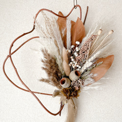 横向きスワッグ ベージュピンク ドライフラワー 横長スワッグ スワッグ