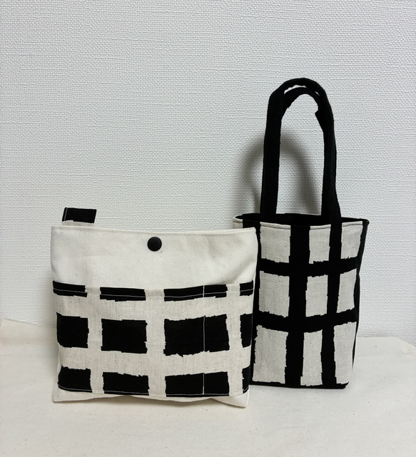 大人気❤️ペイントチェックのドリンクホルダー❤️ボトルカバーバッグ❤︎タンブラーホルダー 4枚目の画像