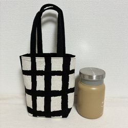 大人気❤️ペイントチェックのドリンクホルダー❤️ボトルカバーバッグ❤︎タンブラーホルダー 3枚目の画像