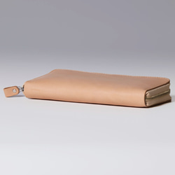 ラウンド 長財布 ZIP 小銭入れつき 牛革 レザー ヌメ革 本革 日々を刻む日記帳 nfl hnd Creema店 9枚目の画像