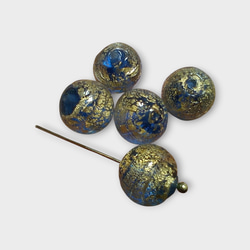 ベネチアンビーズ　カドーロラウンド（ブルー）10ｍｍ 2枚目の画像