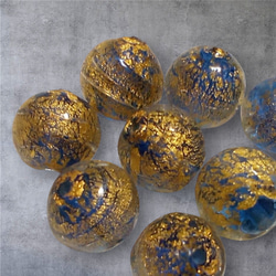 ベネチアンビーズ　カドーロラウンド（ブルー）10ｍｍ 4枚目の画像