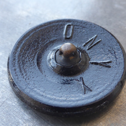 筆先の花　ヴィンテージチェコガラスボタンCzech Glass Button1個 4枚目の画像