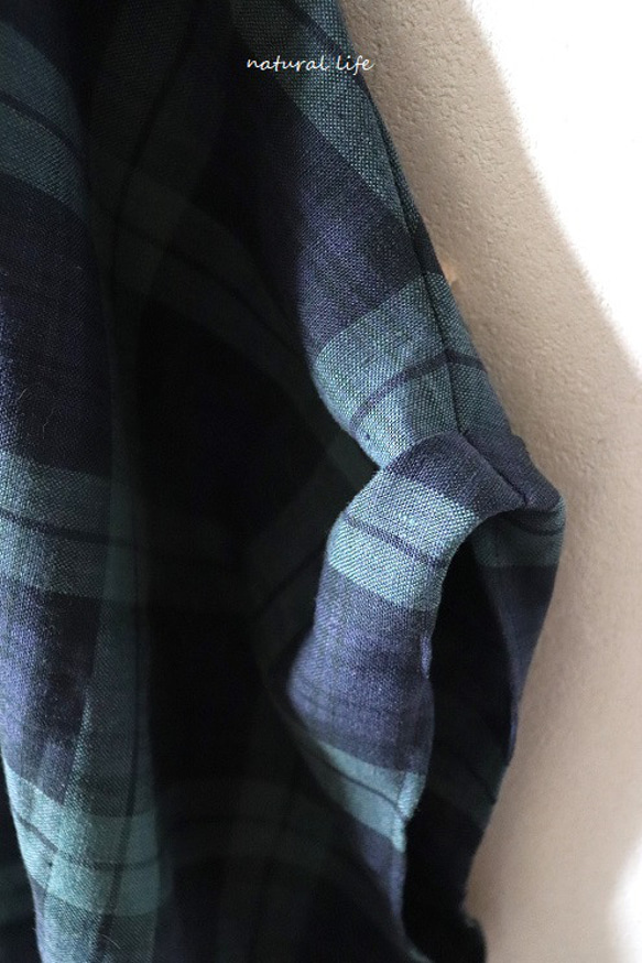 １点のみ♡ブラックウォッチリネンのゆるプル 2枚目の画像