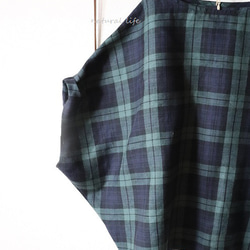 １点のみ♡ブラックウォッチリネンのゆるプル 3枚目の画像