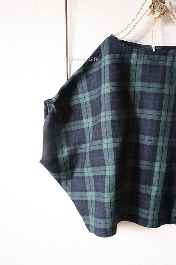 １点のみ♡ブラックウォッチリネンのゆるプル 3枚目の画像