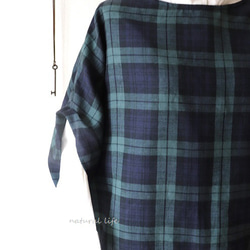 １点のみ♡ブラックウォッチリネンのゆるプル 5枚目の画像