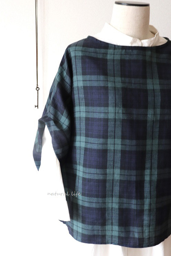 １点のみ♡ブラックウォッチリネンのゆるプル 5枚目の画像