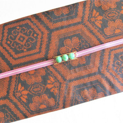 【新品】正絹　半幅帯　大島　リバーシブル　長尺 9枚目の画像