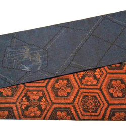 【新品】正絹　半幅帯　大島　リバーシブル　長尺 1枚目の画像