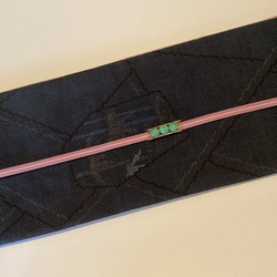 【新品】正絹　半幅帯　大島　リバーシブル　長尺 5枚目の画像
