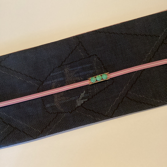 【新品】正絹　半幅帯　大島　リバーシブル　長尺 5枚目の画像