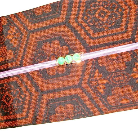 【新品】正絹　半幅帯　大島　リバーシブル　長尺 4枚目の画像