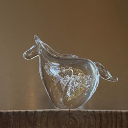 ウランガラス うさぎ チェコガラス 置物 ペーパーウェイト 文鎮