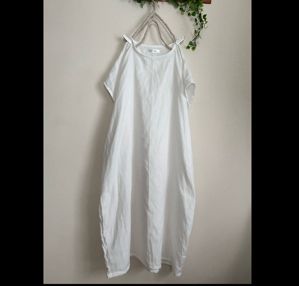 ふんわり白ダブルガーゼcotton100%ロングワンピース★パジャマ★ルームウェア 1枚目の画像