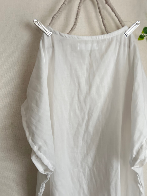 ふんわり白ダブルガーゼcotton100%ロングワンピース★パジャマ★ルームウェア 4枚目の画像