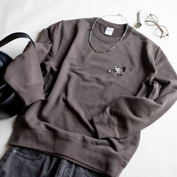 【ご予約販売】猫パールスウェット / ブラウン　ブルー 4枚目の画像