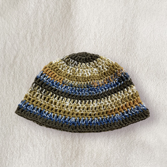 クラッシャーハット　クロシェハット　バケットハット　帽子　男女兼用　カラフル