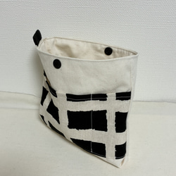 人気ペイントチェック❤️小さめバッグにピッタリ❤️キャンバス生地のバッグインバッグ❤︎ポーチ 3枚目の画像