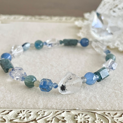 フィー♡カイヤナイト デザインブレスレット カイヤナイト ブレスレット カイアナイト 藍晶石 深い 青 レア