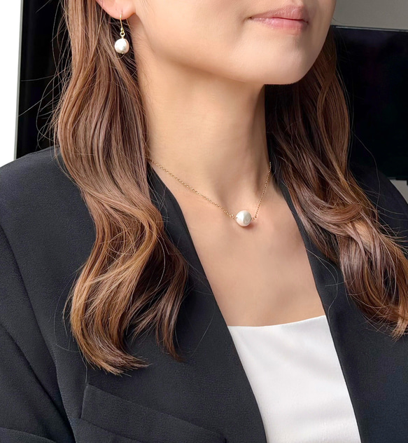 【ラッピング付き✴︎*】選べる2点SET★貝パールネックレスとピアス/イヤリング★Xmasギフト 6枚目の画像