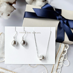 【ラッピング付き✴︎*】選べる2点SET★貝パールネックレスとピアス/イヤリング★Xmasギフト 4枚目の画像