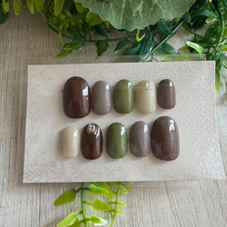 【今期sold out続出】マーブルチョコみたいなジェルネイルチップʕ•̫͡•ʕ•̫͡•ʔ 2枚目の画像