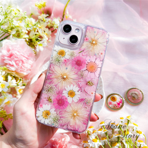 まみーページ⭐︎押し花ケース セール】iPhoneケース 押し花×ドレスデザイン（スマホケース/カバー