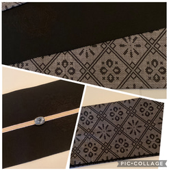 【新品】正絹半幅帯　長尺　オリジナル　リバーシブル　繋ぎ目の無い帯 1枚目の画像