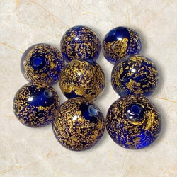 ベネチアンビーズ　カドーロラウンド（コバルト）10ｍｍ 4枚目の画像