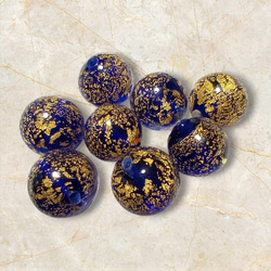 ベネチアンビーズ　カドーロラウンド（コバルト）10ｍｍ 6枚目の画像