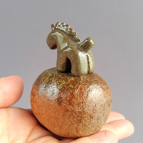 馬の置物 午年 干支 透明釉・焼締め 【商品番号：00769】 その他置物