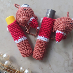 【送料無料】リップクリームの長さが選べるsnowman　リップケース バックチャーム 3枚目の画像