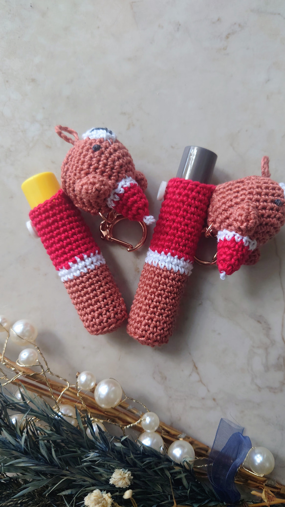 【送料無料】リップクリームの長さが選べるsnowman　リップケース バックチャーム 3枚目の画像