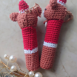 【送料無料】リップクリームの長さが選べるsnowman　リップケース バックチャーム 2枚目の画像