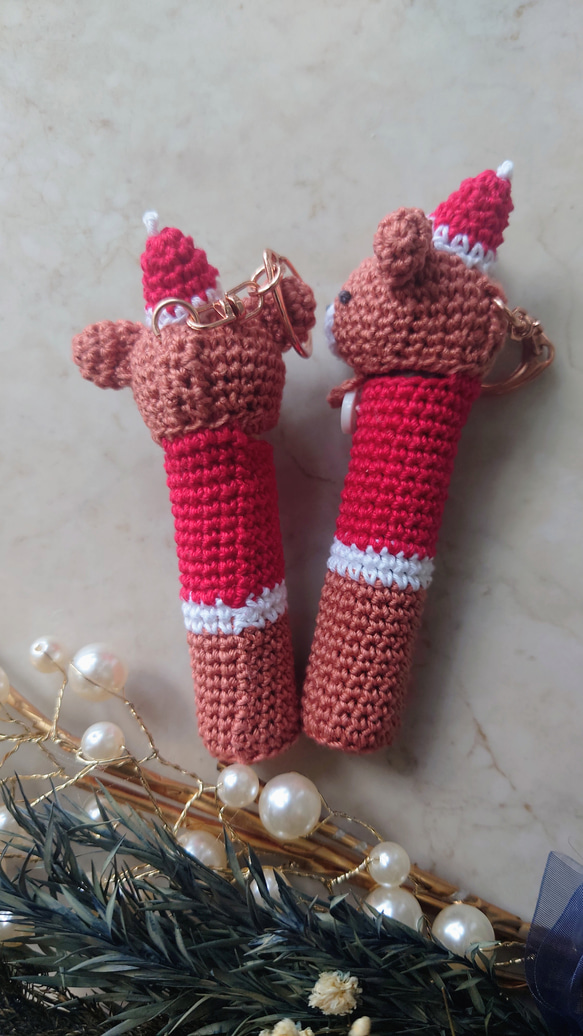 【送料無料】リップクリームの長さが選べるsnowman　リップケース バックチャーム 2枚目の画像