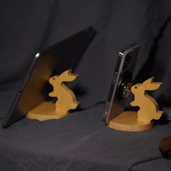 スマホ立て 天然木のうさぎスマホスタンド タブレットスタンド 10枚目の画像