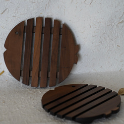 天然木の魚モチーフ 鍋敷き コースター 15枚目の画像