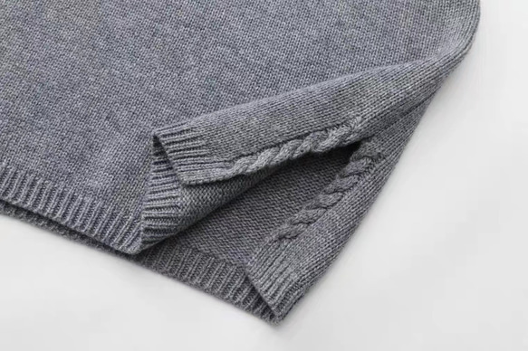 4色 フラワー刺繍 カシミヤウールベスト【春秋冬】赤・グレー・ベージュ 17枚目の画像