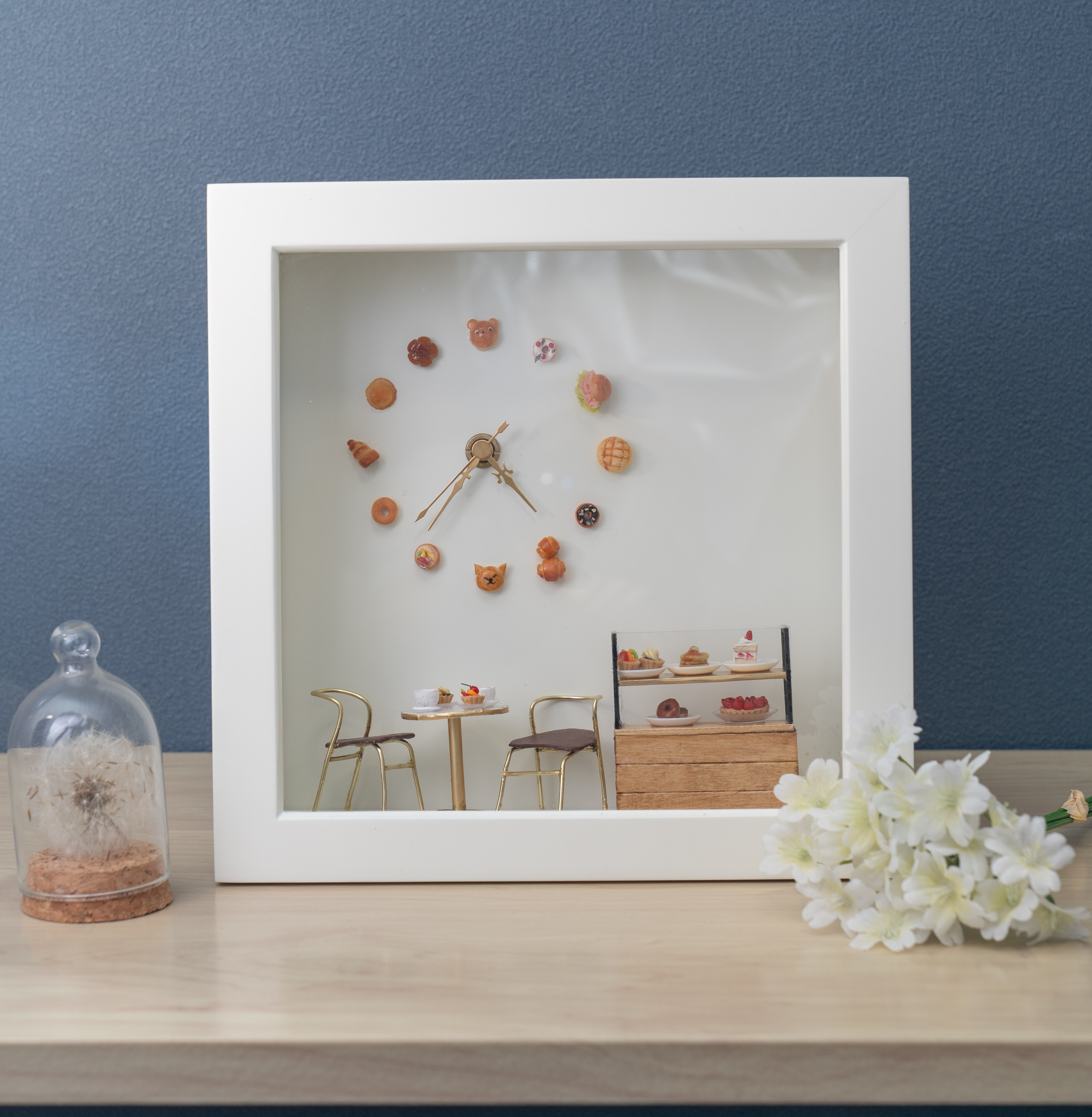 【ミニチュア】パン時計 Cafe