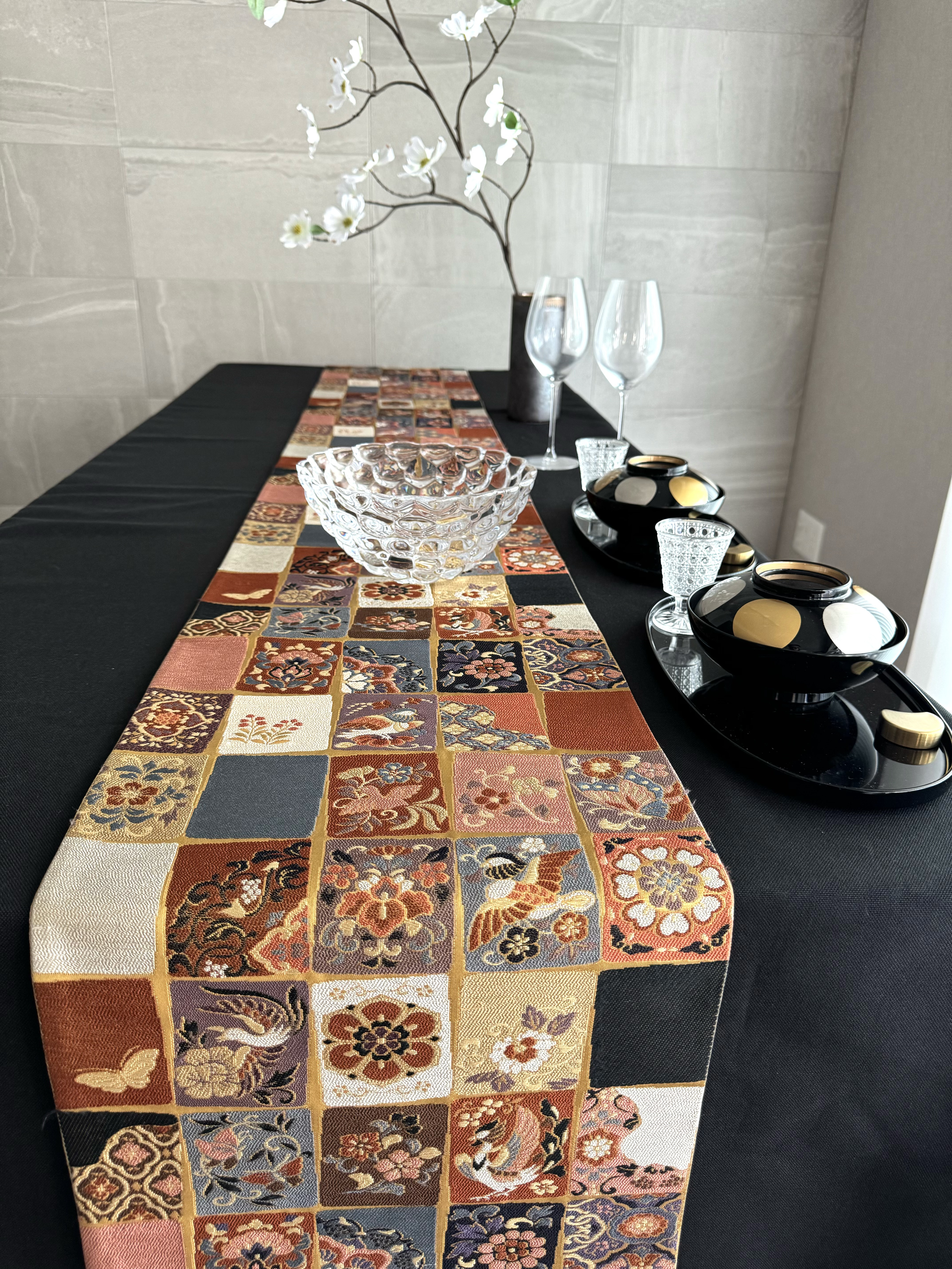 ◼︎C1194◼︎オーダー品 高級袋帯 正絹 鳥 草花 箔 赤茶 (〜270cm)