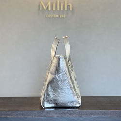 【受注製作】本革ハラコ　スクエアトート Mサイズ　オールレザー　ボディ両面ハラコレザー│［組み合わせを選べる］全7柄 6枚目の画像