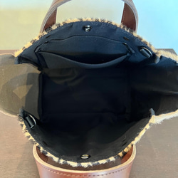 【受注製作】本革ハラコ　スクエアトート Mサイズ　オールレザー　ボディ両面ハラコレザー│［組み合わせを選べる］全7柄 10枚目の画像