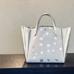 【受注製作】本革ハラコ　スクエアトート Mサイズ　オールレザー　ボディ両面ハラコレザー│［組み合わせを選べる］全7柄 1枚目の画像