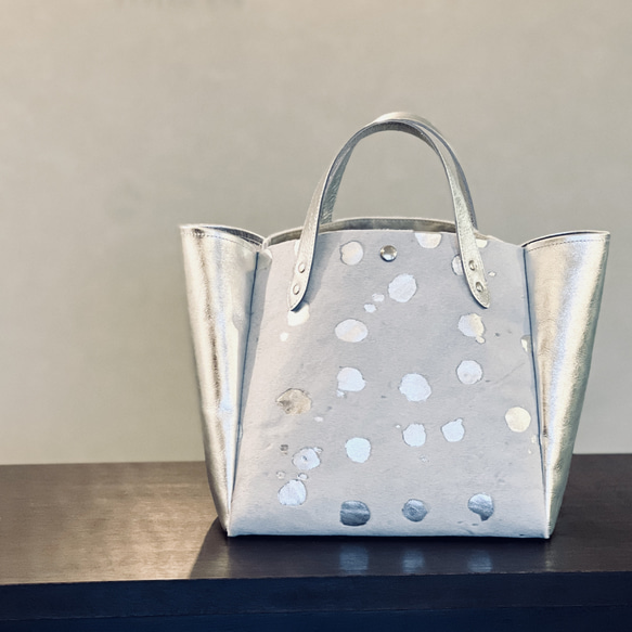 【受注製作】本革ハラコ　スクエアトート Mサイズ　オールレザー　ボディ両面ハラコレザー│［組み合わせを選べる］全7柄 1枚目の画像