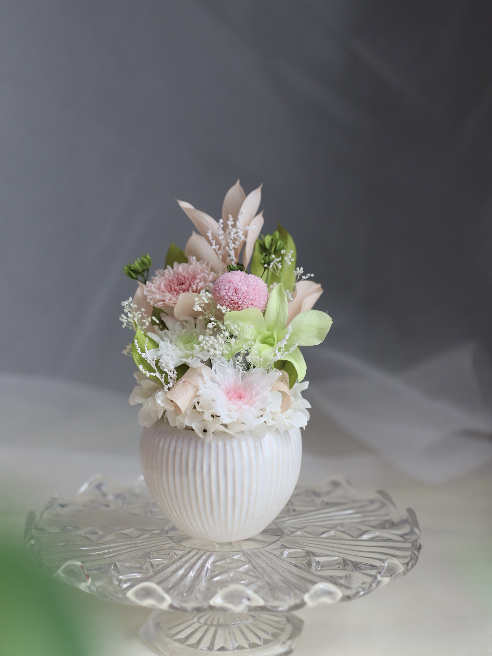 プリザーブドフラワー仏花　高さ約20㎝　小さな仏花　お供え花　優しい色合い　枯れない仏花　贈り物